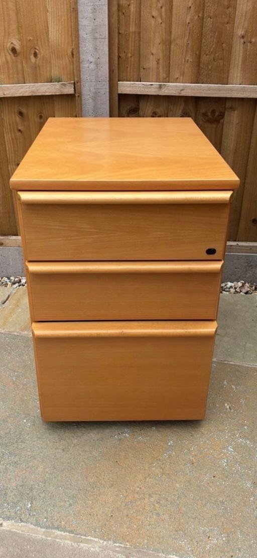  — solid wooden filing cabinet 3 draws