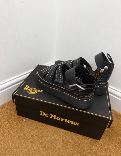  — Original Dr. Martens Black Zip Sandals.