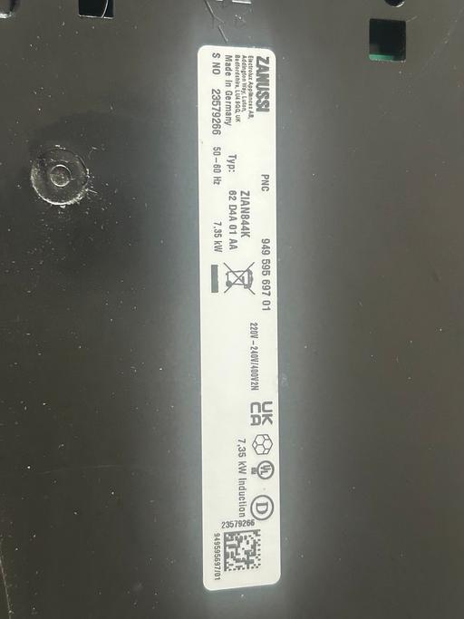  — Zanussi induction hob 780x520mm