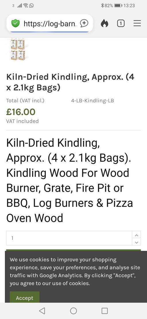  — New four bags of kiln dried kindling