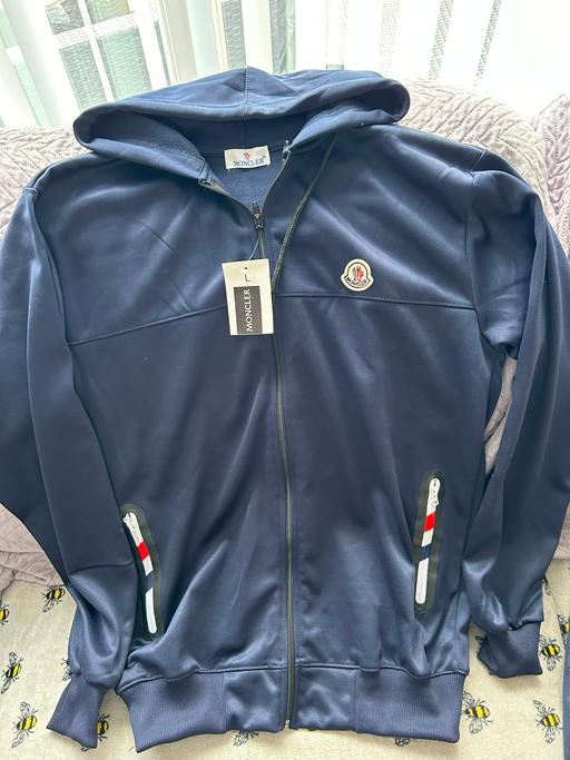  — mens moncler tracksuit navy size large