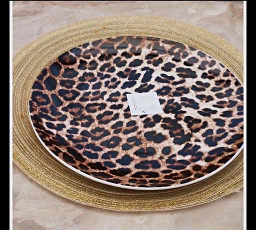  — Leopard print Dinner plate brown black cream