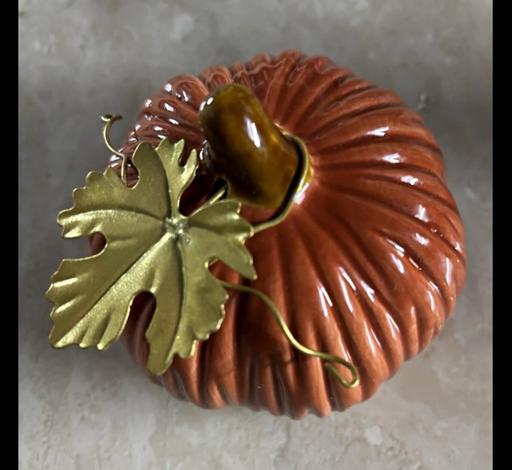  — Glossy ceramic Pumkin figurine ornament