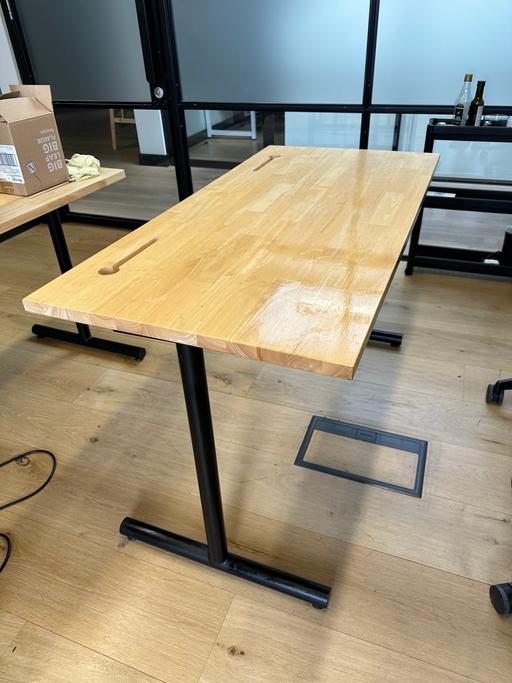  — Realspace timber veneer straight desk