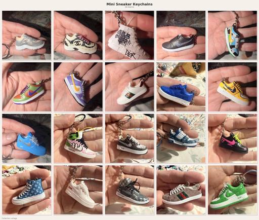  — Miniature sneaker key chains