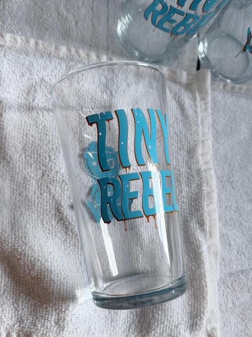  — 12 Tiny Rebel branded pint glasses