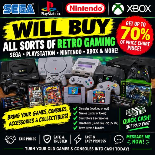  — 🎮 RETRO GAMING WANTED – CASH FOR OLD GAMES
