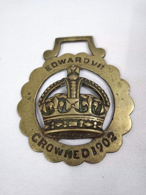  — ANTIQUE COMMEMORATIVE HORSE BRASS EDWARD VII