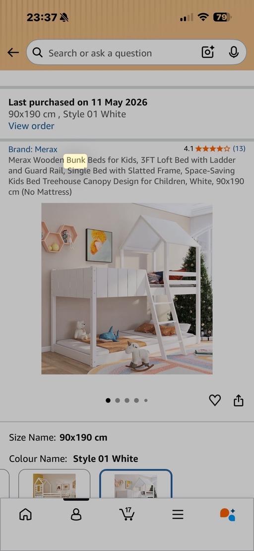  — Bunk beds with house top and stairs