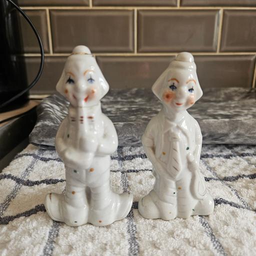  — 2 Porcelain clown ornaments