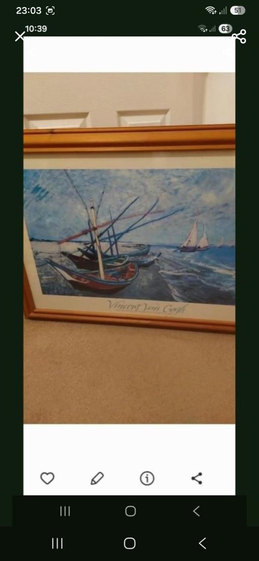  — VAN GOGH LARGE FRAMED PICTURE PAID £78