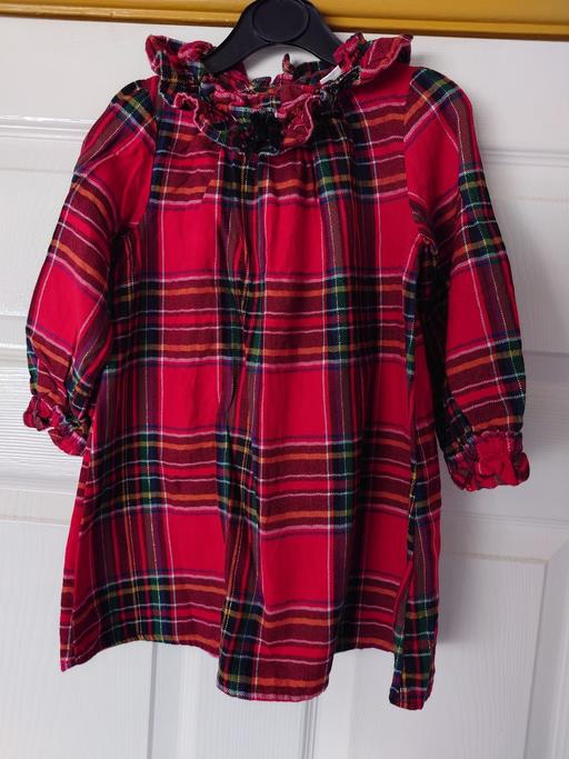  — Girls red tartan dress size 2-3 years
