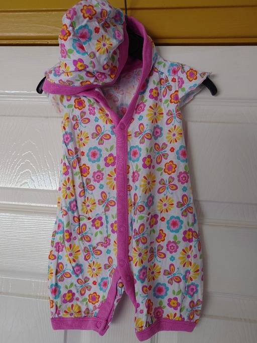  — Baby girls hooded romper size 3-6 months