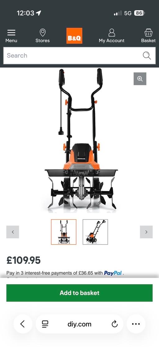  — Tiller mini cultivator electric BRAND NEW