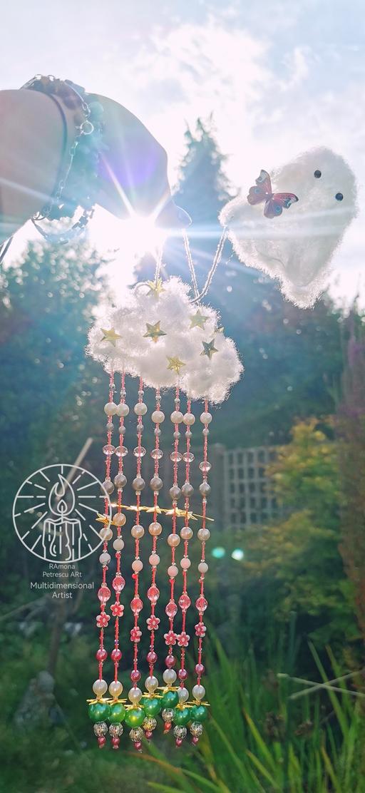  — 👻 Spooky Cloud Howlite Glow Suncatcher