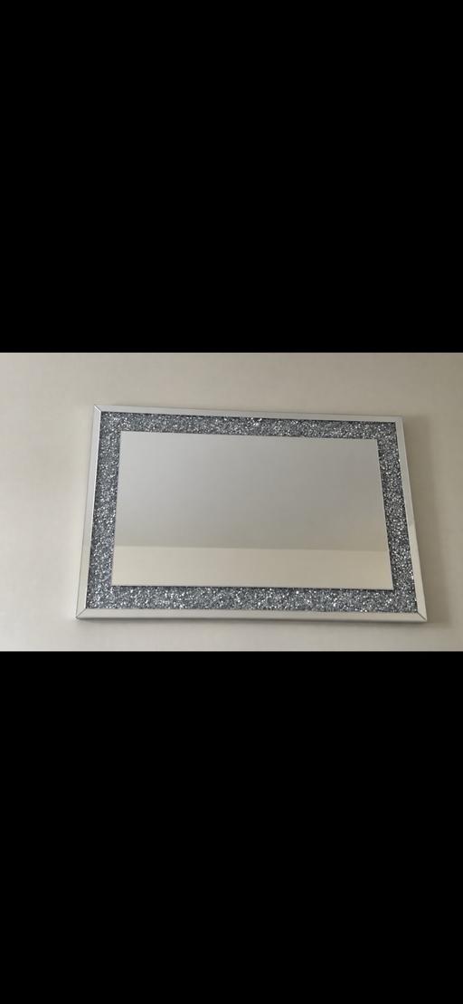 — Large Silver Crushed Crystal Mirror