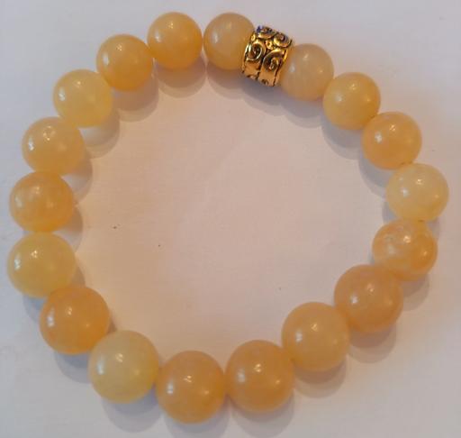  — yellow jade beads bracelet
