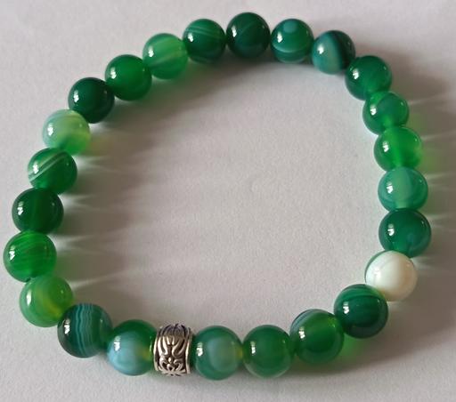  — green banded agate bracelet