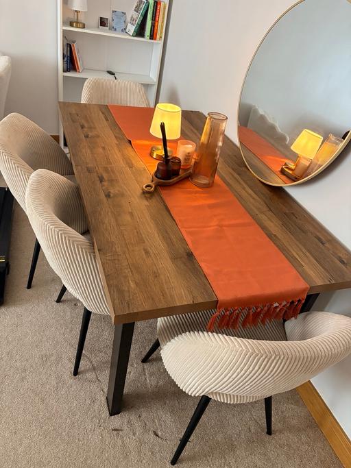  — 6 seater dining table & 4 chairs