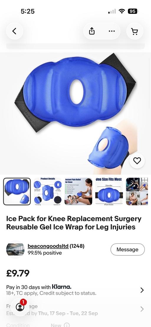  — 4 x Reusable Gel Knee Ice Pack/Wrap Unused