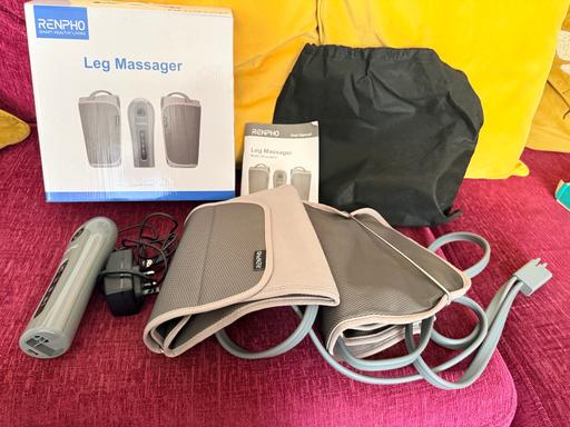  — Air compression leg massager with remote con