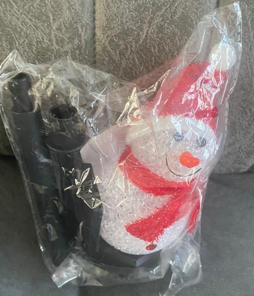  — Solar powered light up snowman
