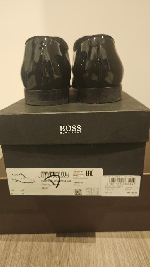  — Genuine Hugo Boss Black Patent Evening Shoes