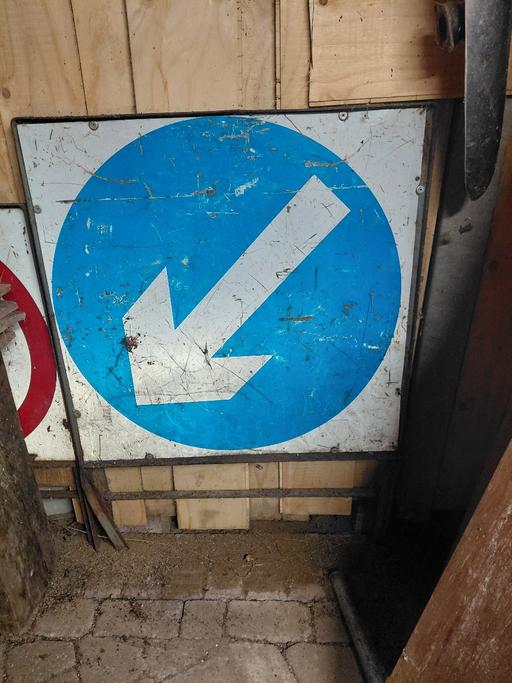 — Large Metal Road Sign on stand.