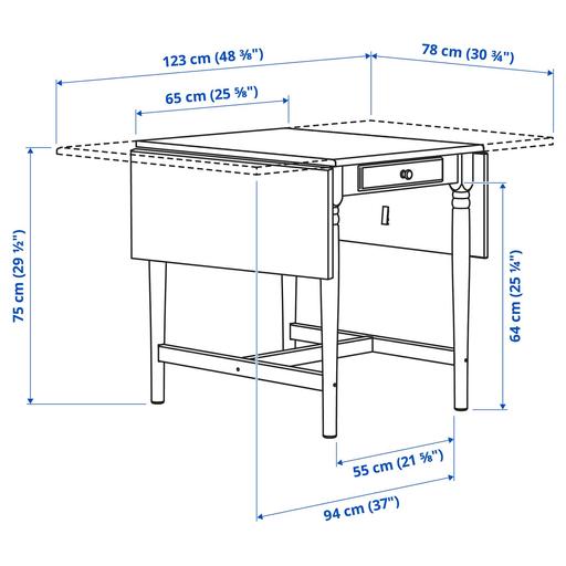  — IKEA White drop-Leaf Dining Table + 2 Chairs