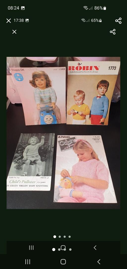  — vintage knitting patterns x 4