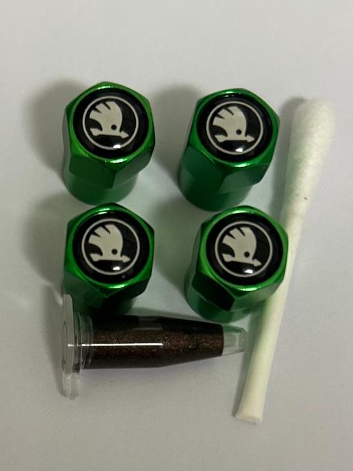  — Skoda tyre valve caps with grease