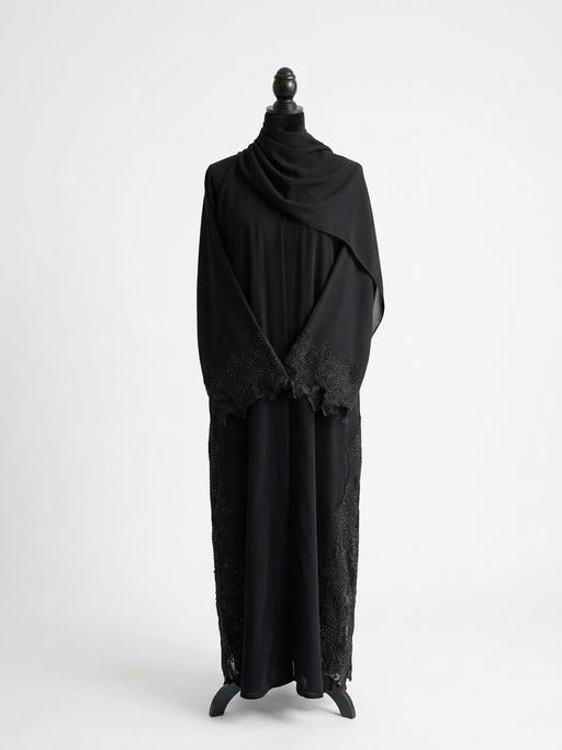  — Black Embellished Abaya & Hijab Set