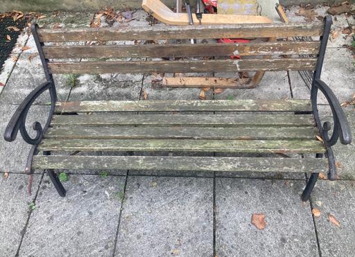  — Wood Slat and Cast Iron Garden Bench LDN N16