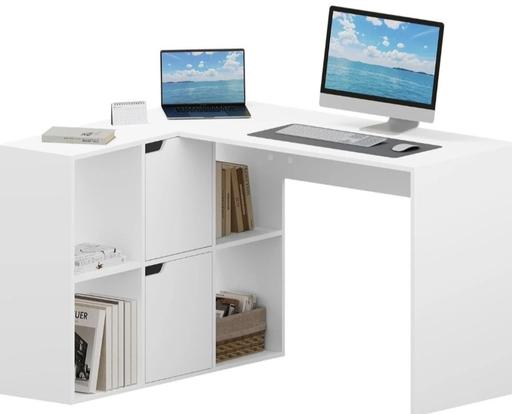  — ESITURO L-shaped Corner Desk With 6 Cube Book