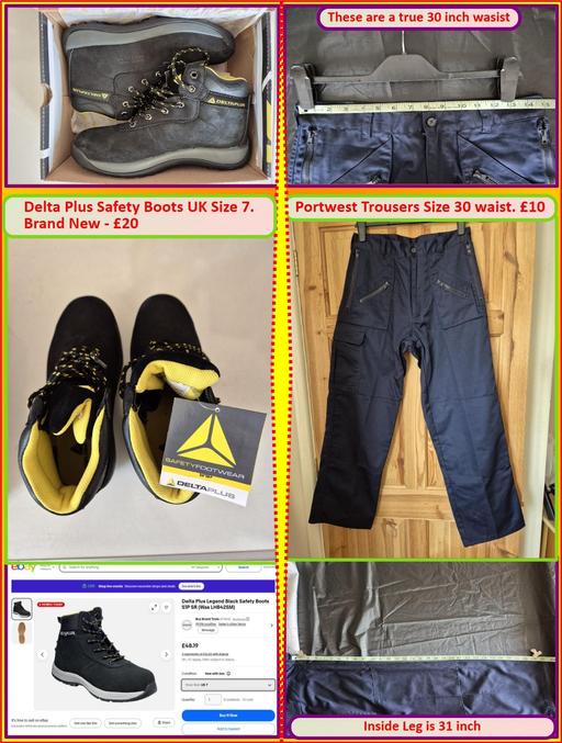  — Safety Boots UK Size 7 or Work Trousers