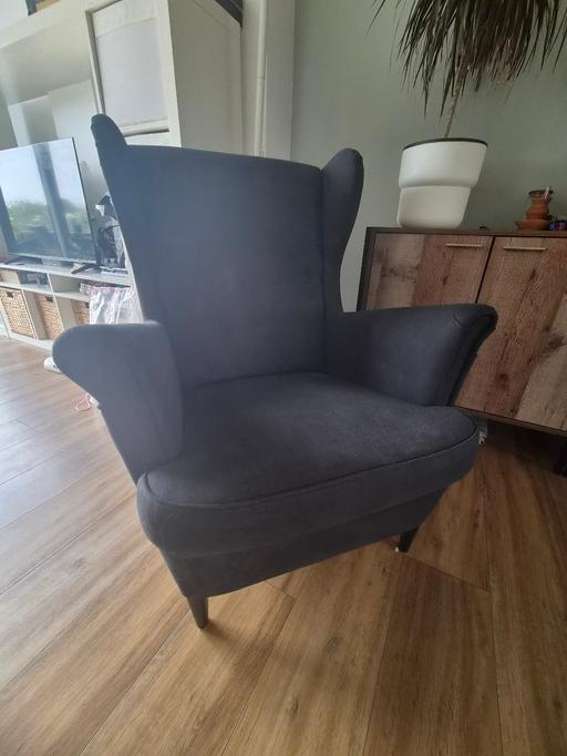  — ikea black wingback chair