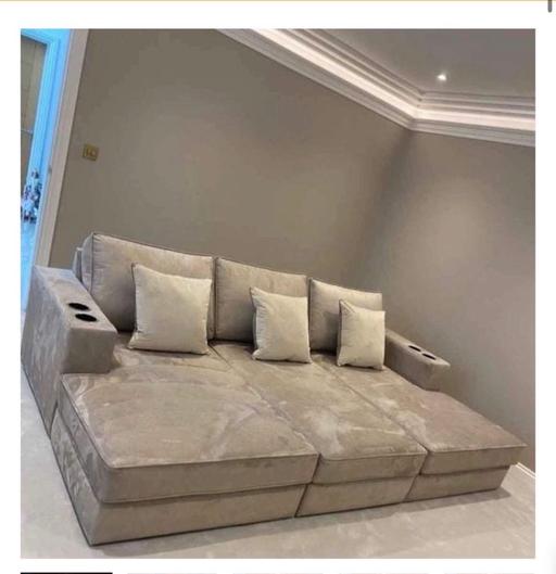  — Plush black cinema sofa
