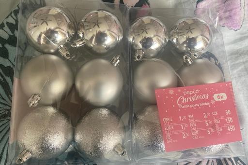  — 12 silver  baubles