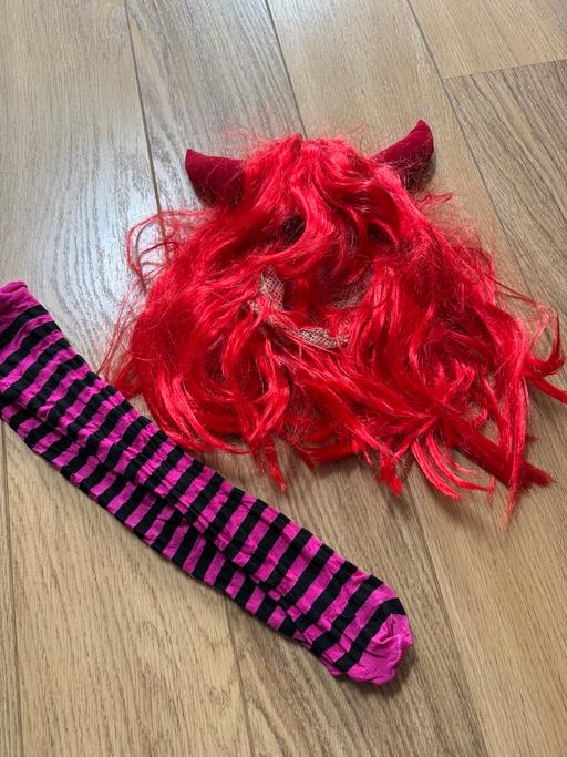  — Halloween wig and tights