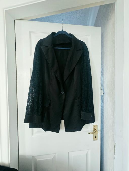  — Black lace detail jacket, size 18/20
