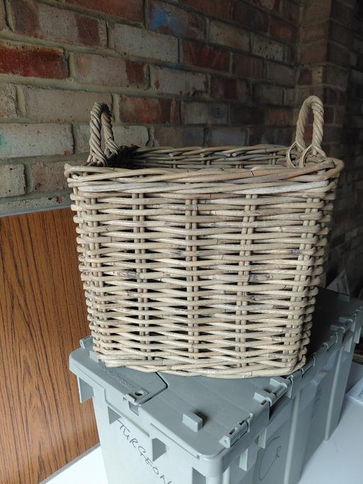  — Wicker Log Basket. 13 " x 13" x 12".