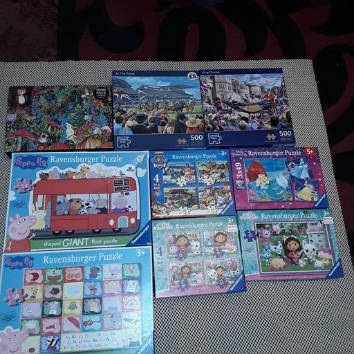  — 9 Boxes of jigsaws adult/children