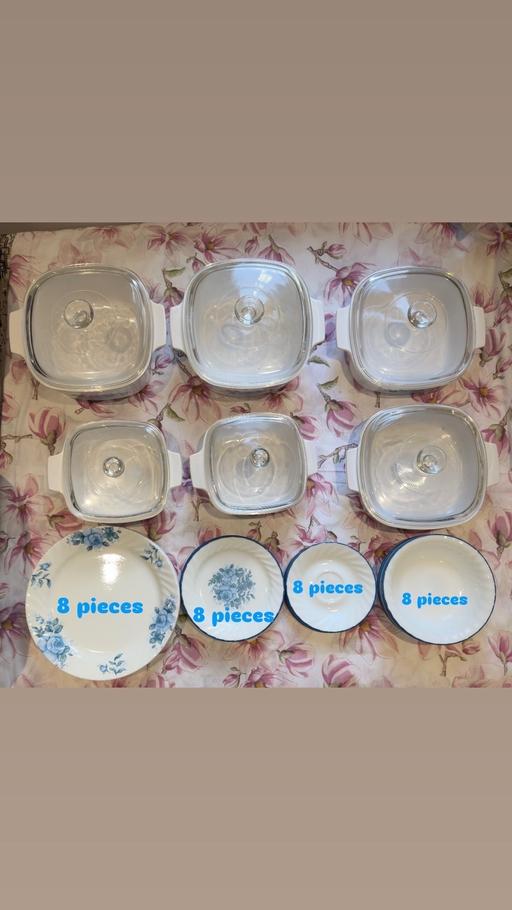  — Vintage blue roses dinner set