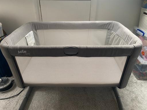  — Joie Bedside Crib Grey with Mattress