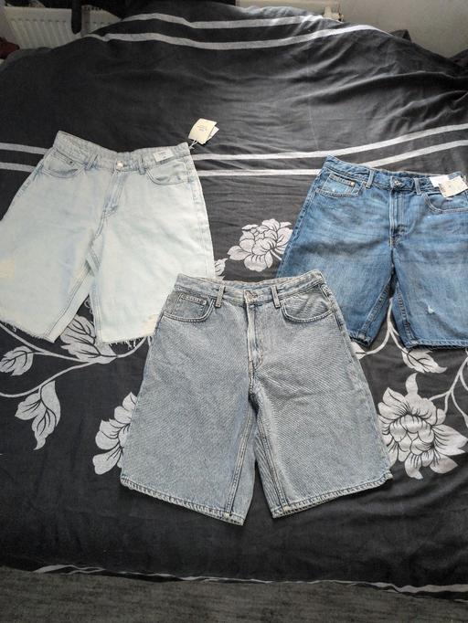  — H&M Boys 14+ Baggy Denim Shorts x3