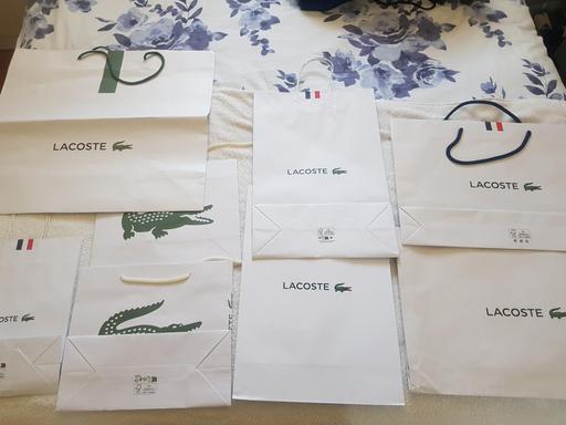  — 8x Lacoste paper bags (empty) Various Sizes