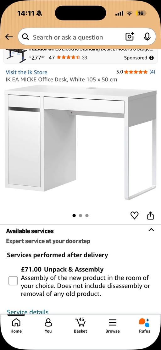 — Desk