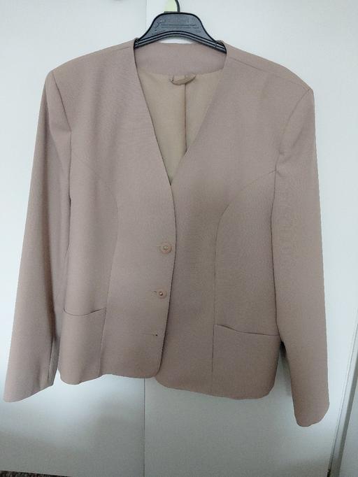  — Size 16 beige fully lined polyester jacket