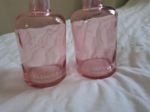  — 2x Pink Habitat Glass Diffuser Bottles