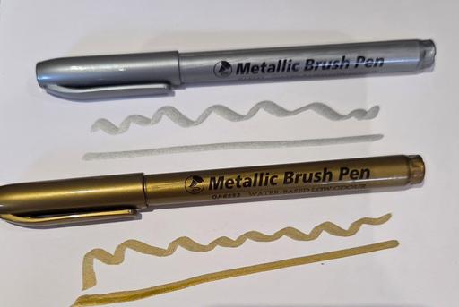  — METALLIC BRUSH PENS X 2 (NEW)
